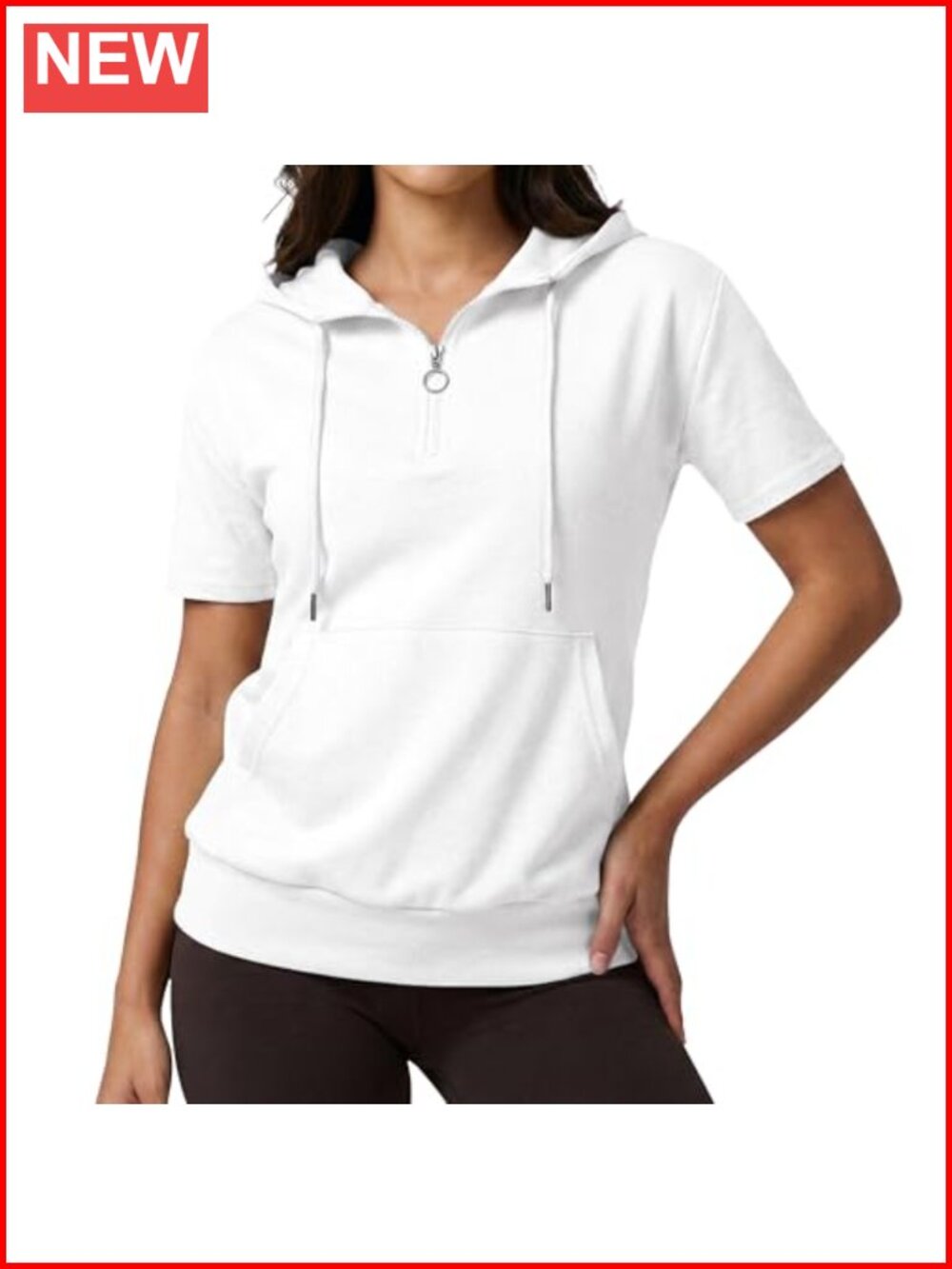 Slim Fit Zip Up Hoodie Short Sleeve Thin Jacket Full Zip Sweatshirt